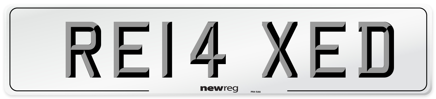RE14 XED Number Plate from New Reg